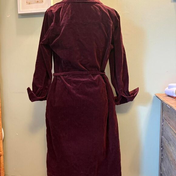 VTG L. L. BEAN Corduroy Dress Wine Red Sophisticated Cosmopolitan Elegant 6P - Picture 3 of 8